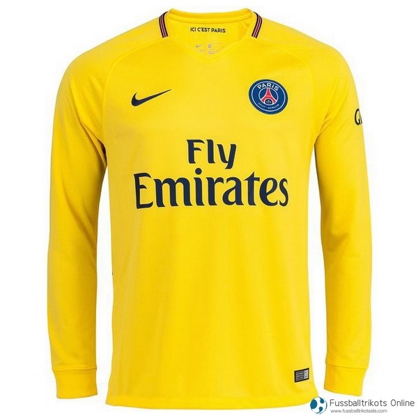 Paris Saint Germain Trikot Auswarts ML 2017-18 Gelb Fussballtrikots Günstig